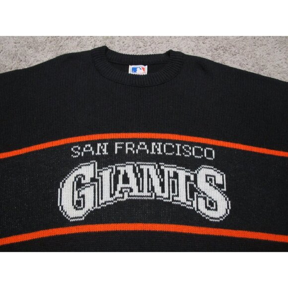 VTG San Francisco Giants Cliff Engle Black Sweater sz 3XL chalkline starter - Picture 1 of 8